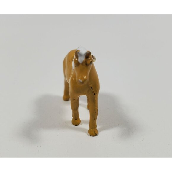 1" Miniature Horse Charm Necklace Keychain Palomino Vintage - Picture 2 of 14